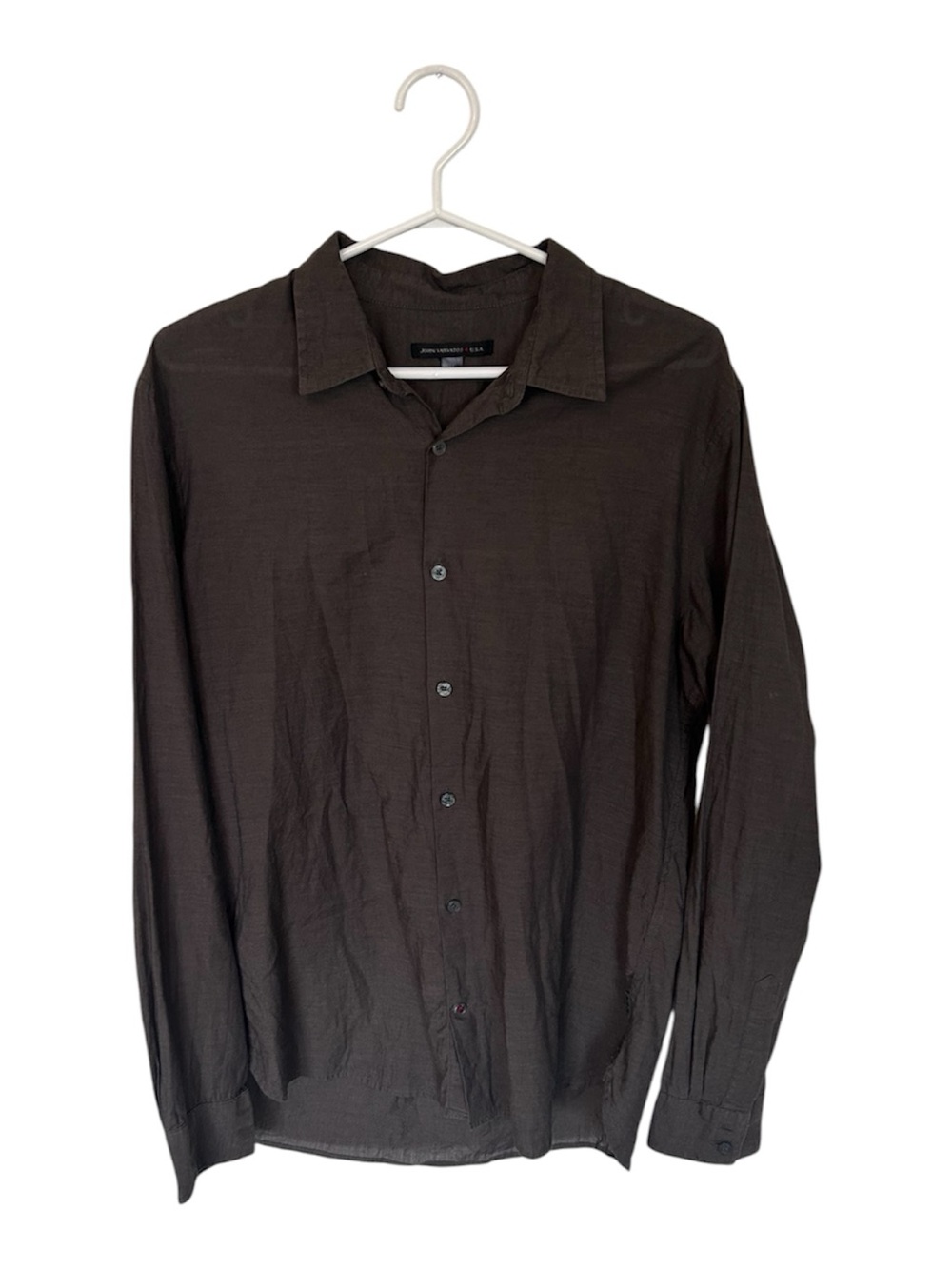 John Varvatos Men's Brown Long-Sleeve Button Shirt